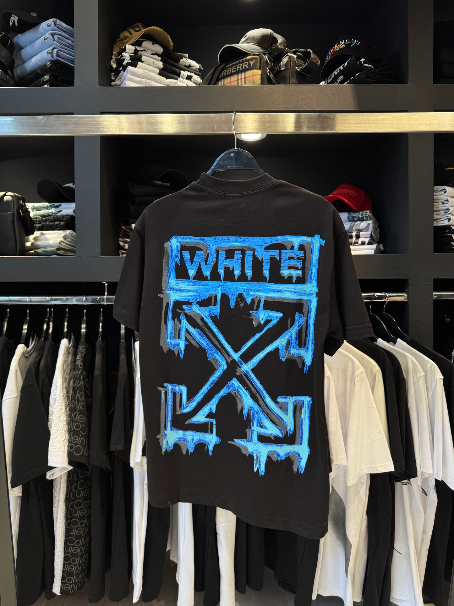 Off White Κοντομάνικο Black x Blue/Μαύρο x Μπλε