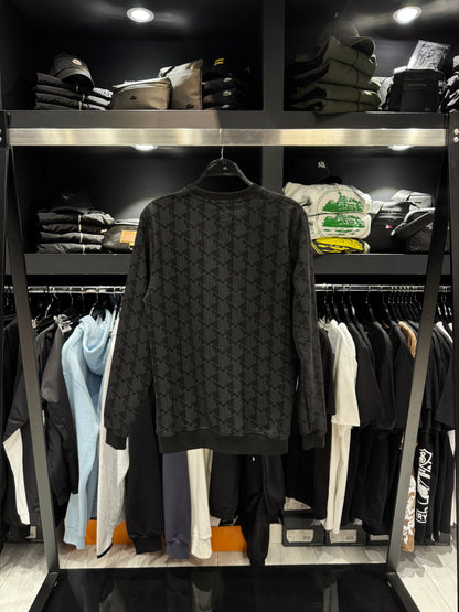Lacoste Jersey Monogram Sweatshirt Black x Grey / Φούτερ Μαύρο x Γκρι