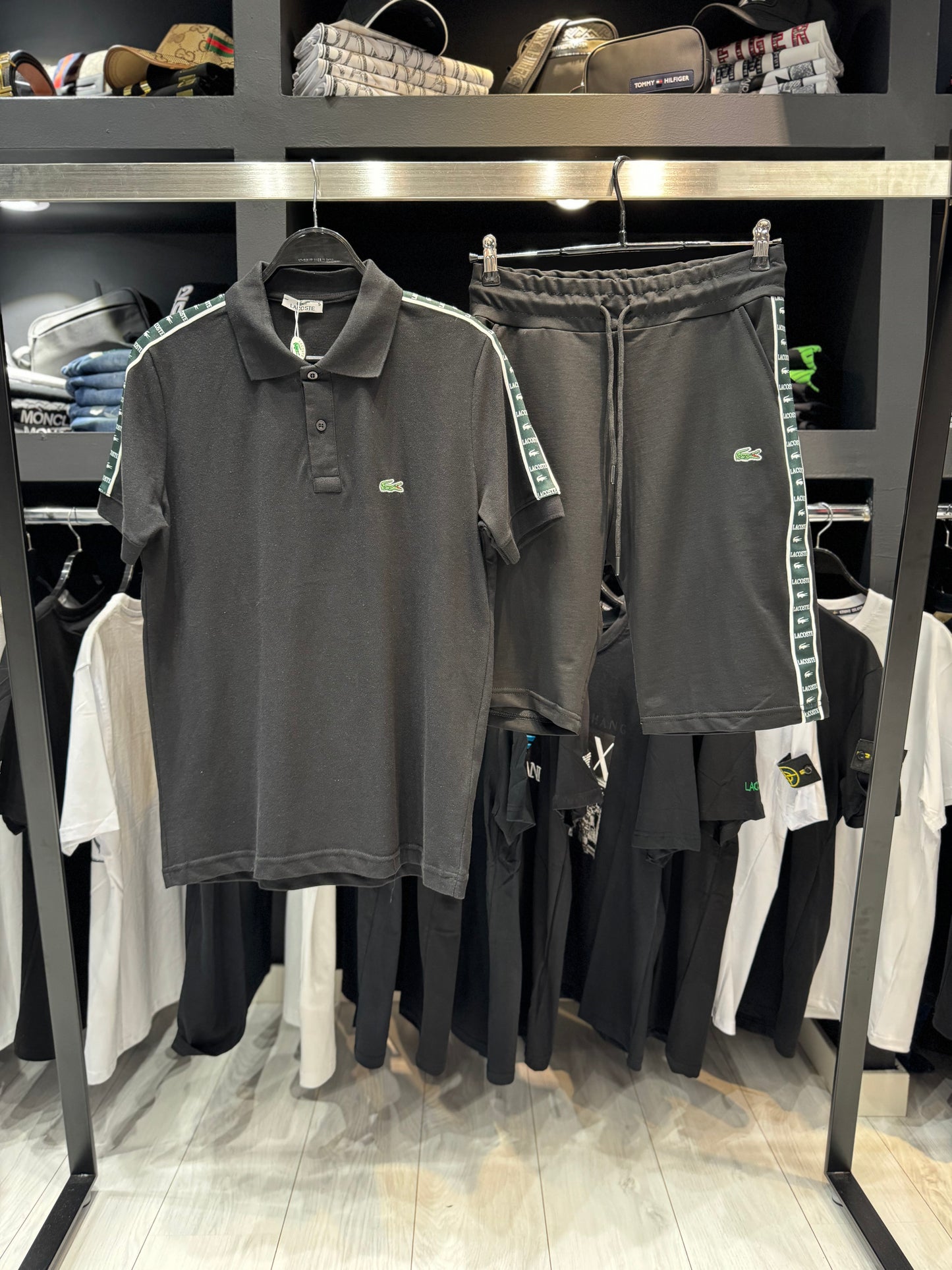 Lacoste Set Black / Μαύρο με Γιακά