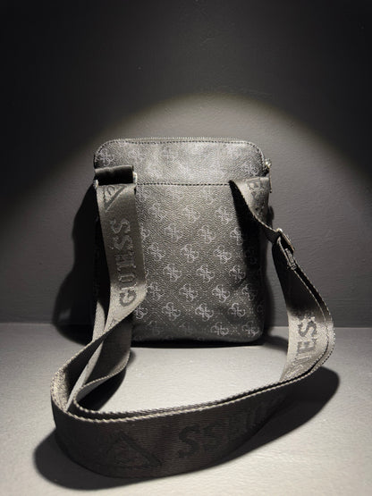 Guess 4G Messenger Bag Black x Grey Τσαντάκι Μαύρο x Γκρι