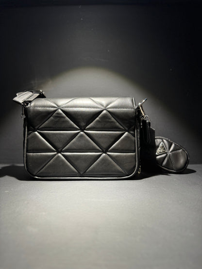 Prada luxury Double mini bag Γυναικείο Τσαντάκι Μαύρο