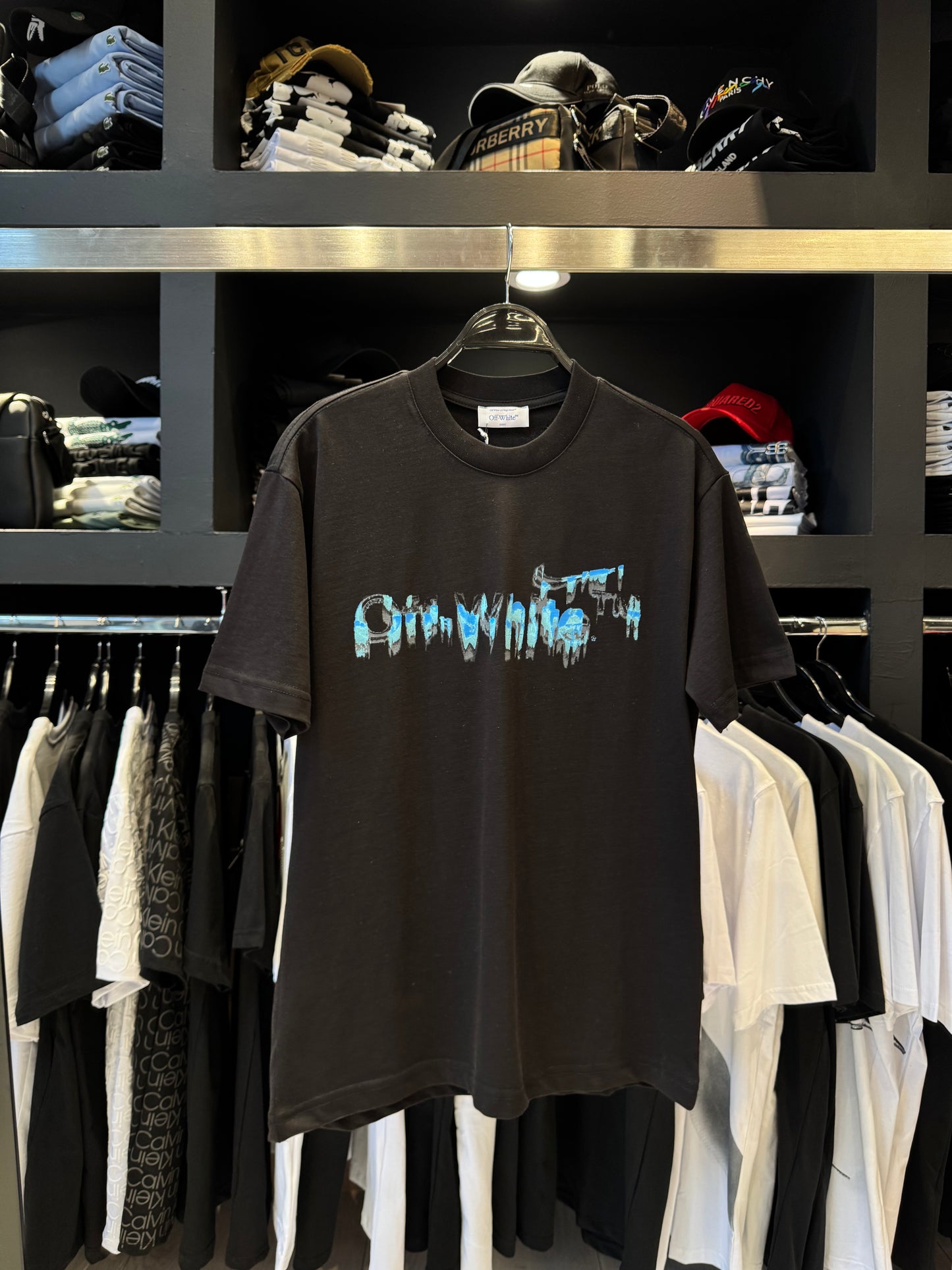 Off White Κοντομάνικο Black x Blue/Μαύρο x Μπλε