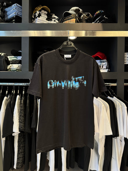 Off White Κοντομάνικο Black x Blue/Μαύρο x Μπλε