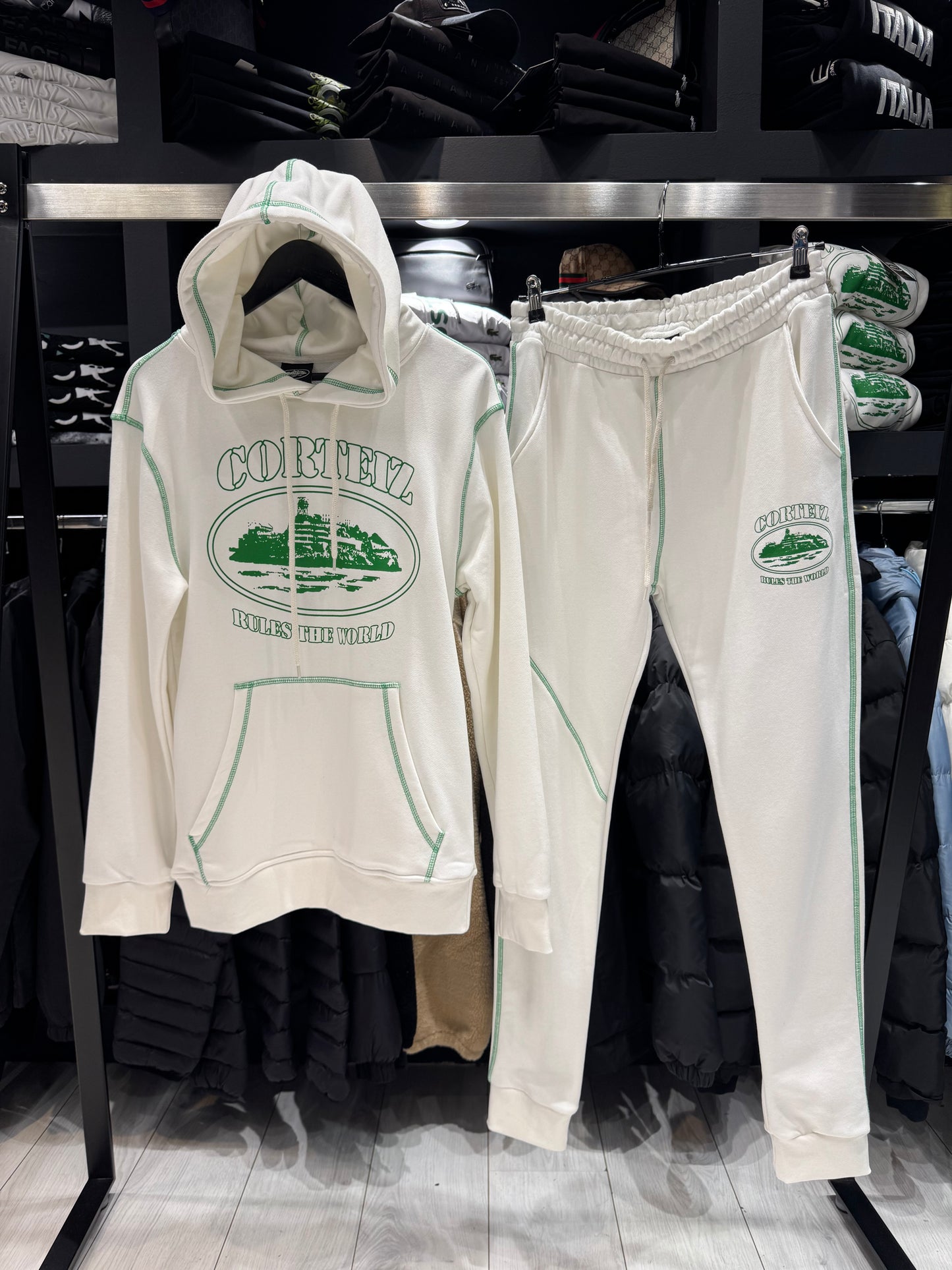 Corteiz CRTZ Alcatraz Set Tracksuit White x Green / Σετ Λευκό x Πράσινο