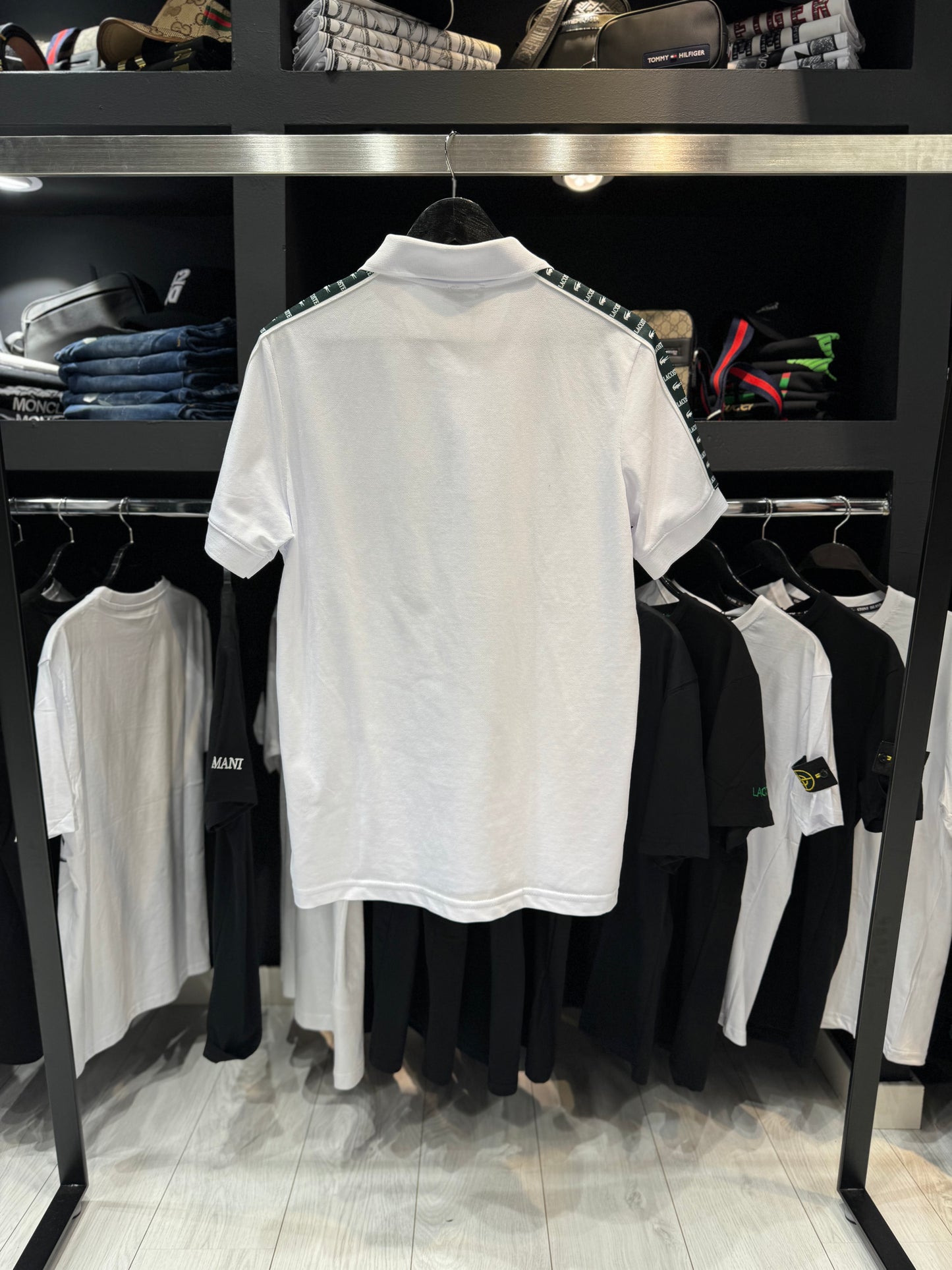 Lacoste T-Shirt Λευκό με Γιακά