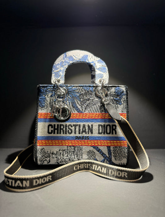 Christian Dior Γυναικεία Τσάντα Γαλάζιο/Πορτοκαλί