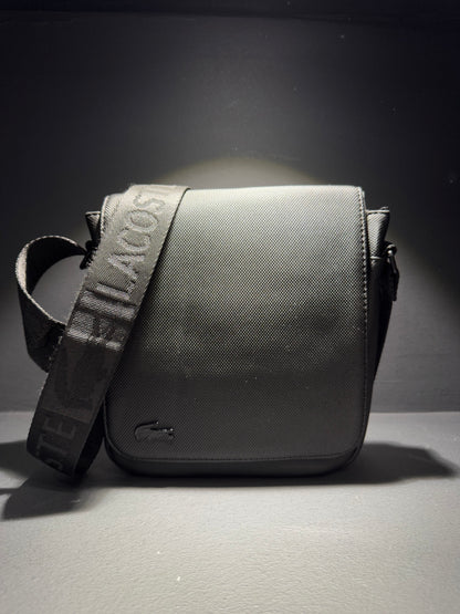 Lacoste Big Messenger Back Black Τσαντάκι Μαύρο