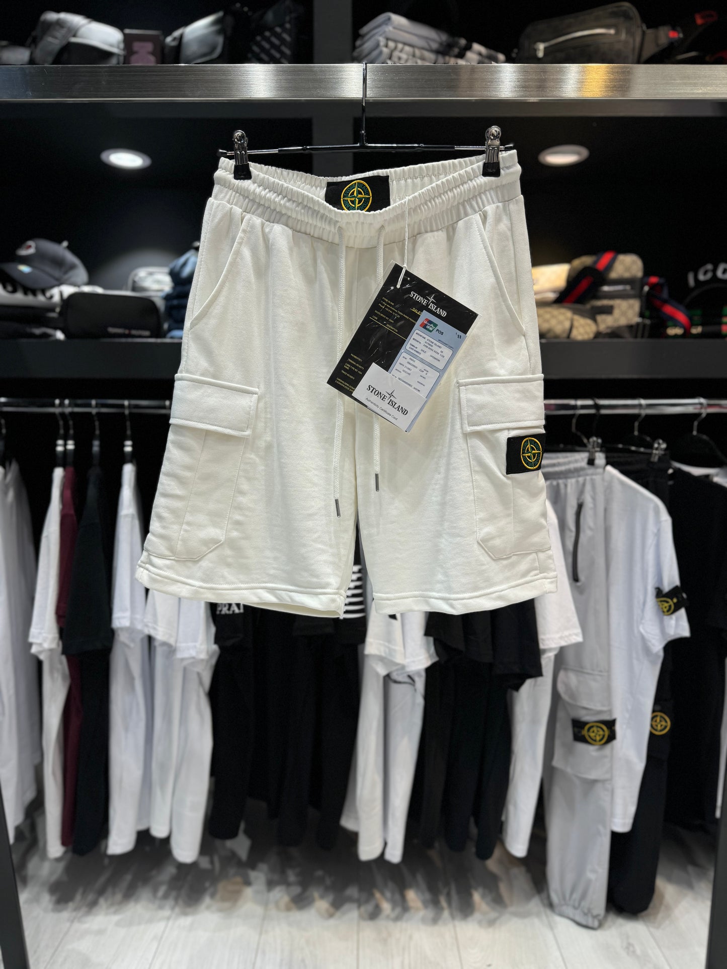 Stone Island Cargo Shorts / Βερμούδα Καργκο υφασμάτινη Λευκή