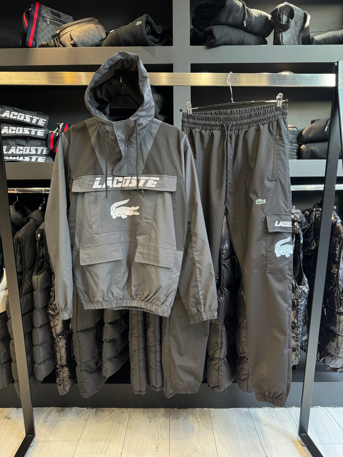 Lacoste Set Grey x Black / Σετ Γκρι x Μαύρο