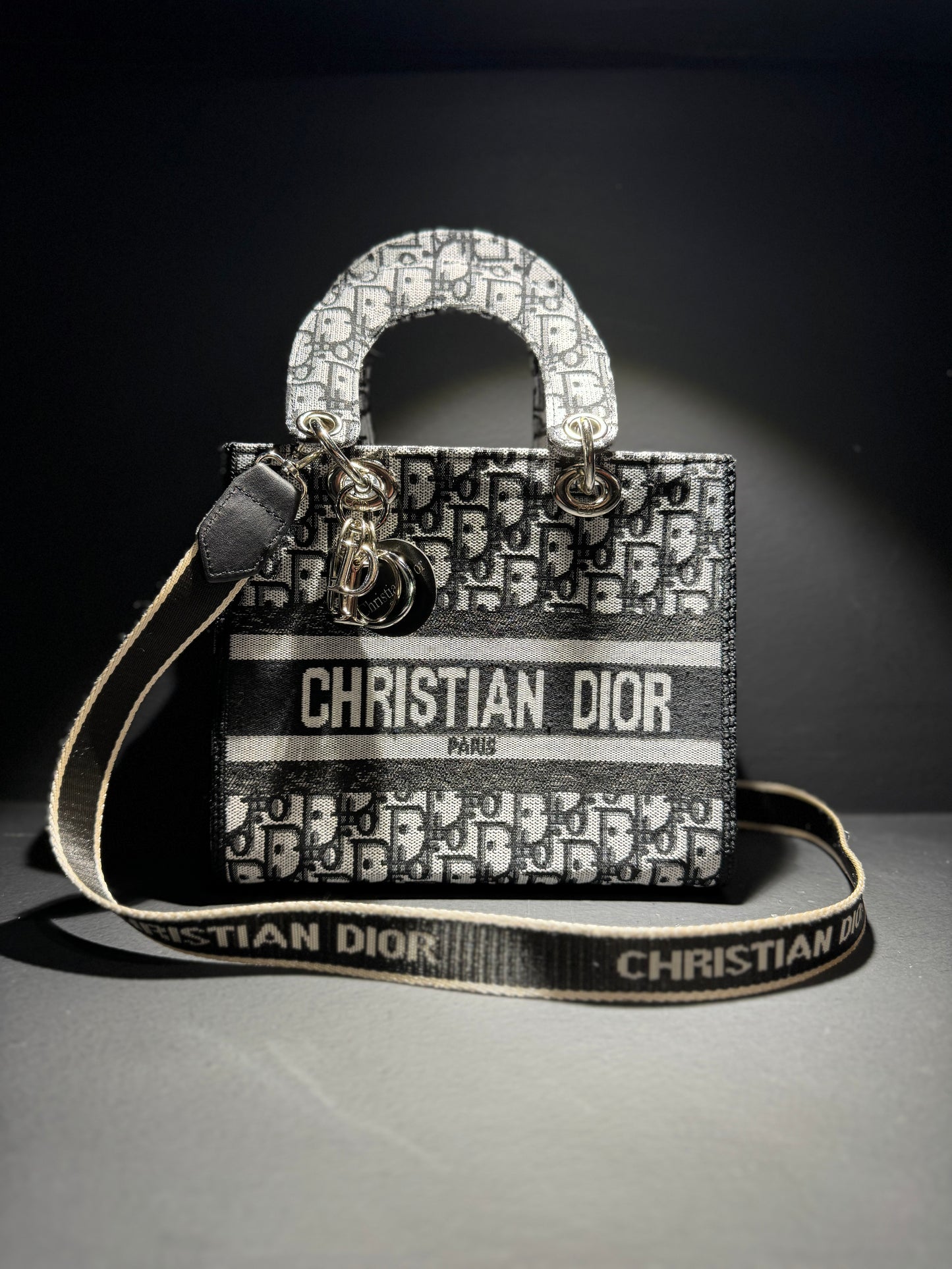 Christian Dior mini Bag Γυναικείο Τσαντάκι Γκρι/Μαυρο