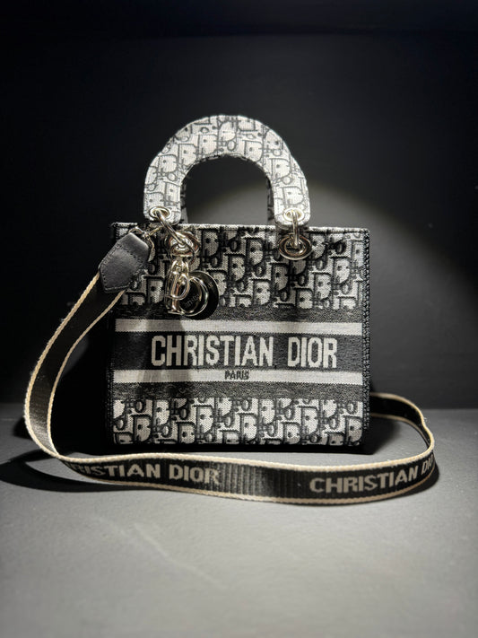 Christian Dior mini Bag Γυναικείο Τσαντάκι Γκρι/Μαυρο