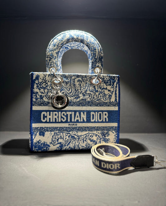 Christian Dior Γυναικεία Τσάντα Μπλε/Λευκό