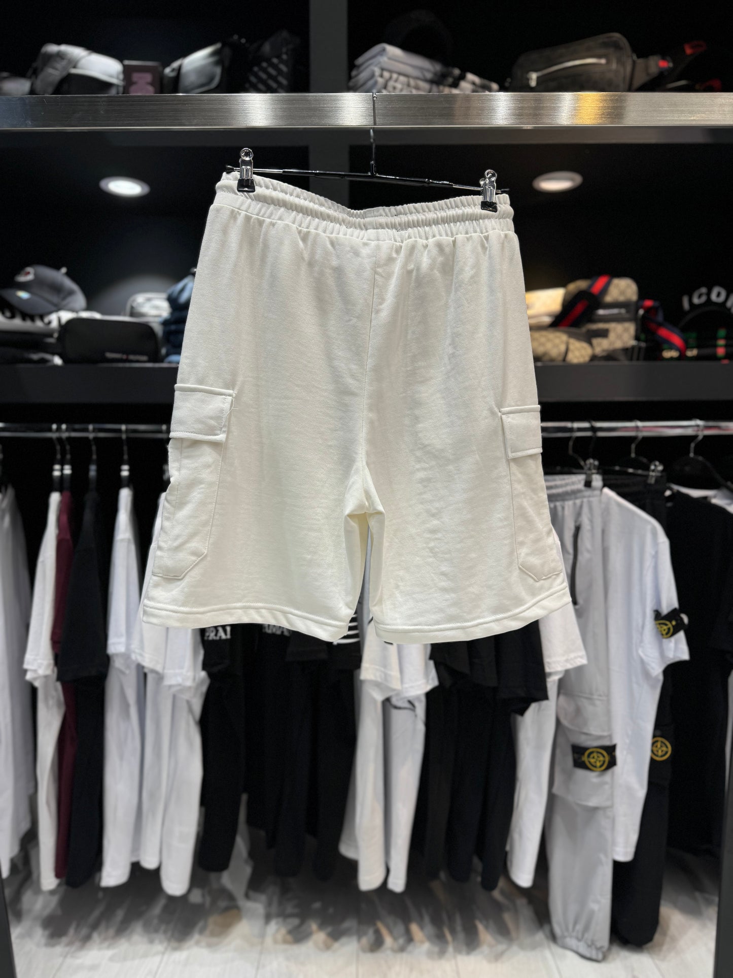 Stone Island Cargo Shorts / Βερμούδα Καργκο υφασμάτινη Λευκή