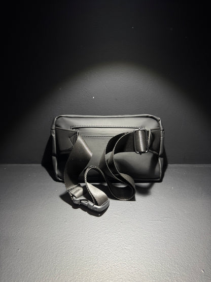 Lacoste Leather Messenger Bag Black / Τσαντάκι Μέσης Μαύρο