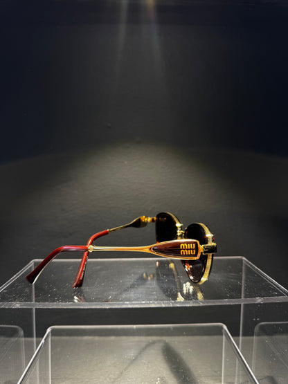 Miu Miu Sunglasses Gold x Deep Red/ Χρυσό x Μπορντό