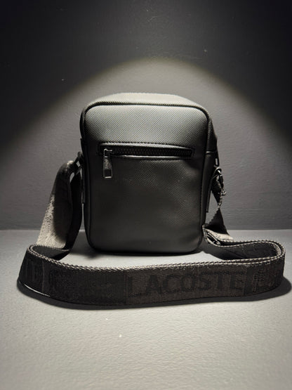 Lacoste Messenger Back Black x White Τσαντάκι Μαύρο x Λευκό