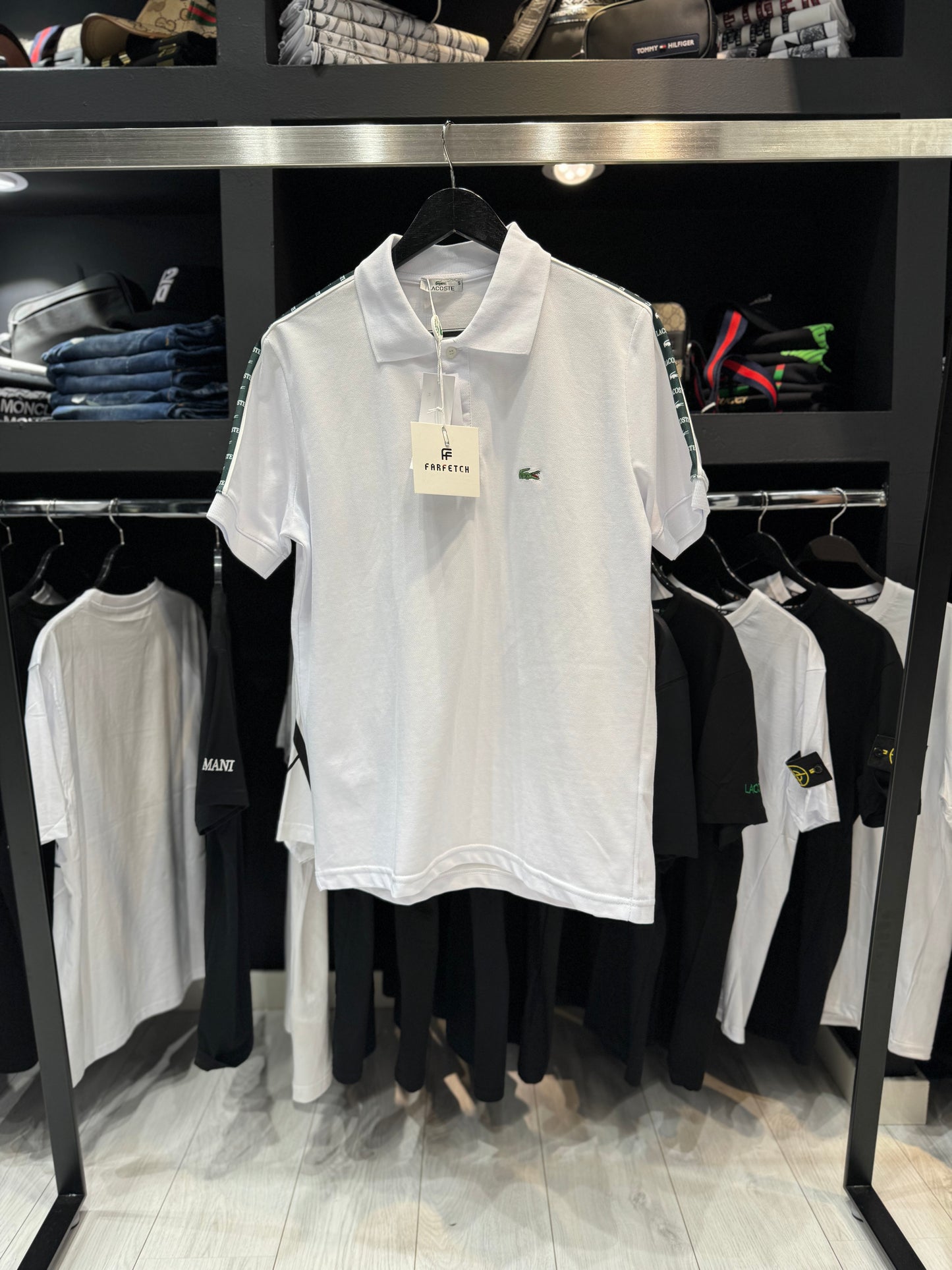 Lacoste T-Shirt Λευκό με Γιακά