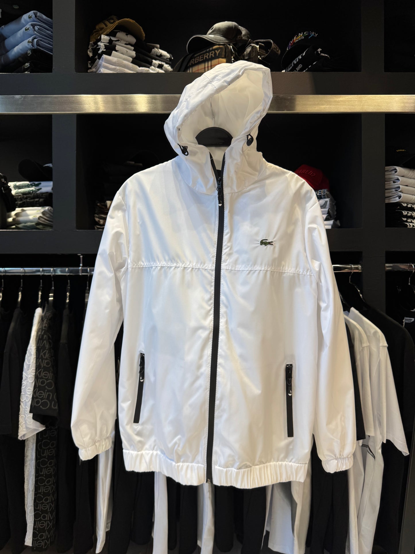 Lacoste Αντιανεμικό White/Λευκό