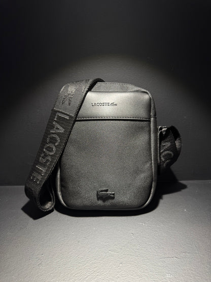 Lacoste Black Leather Bag / Τσαντάκι Μαύρο