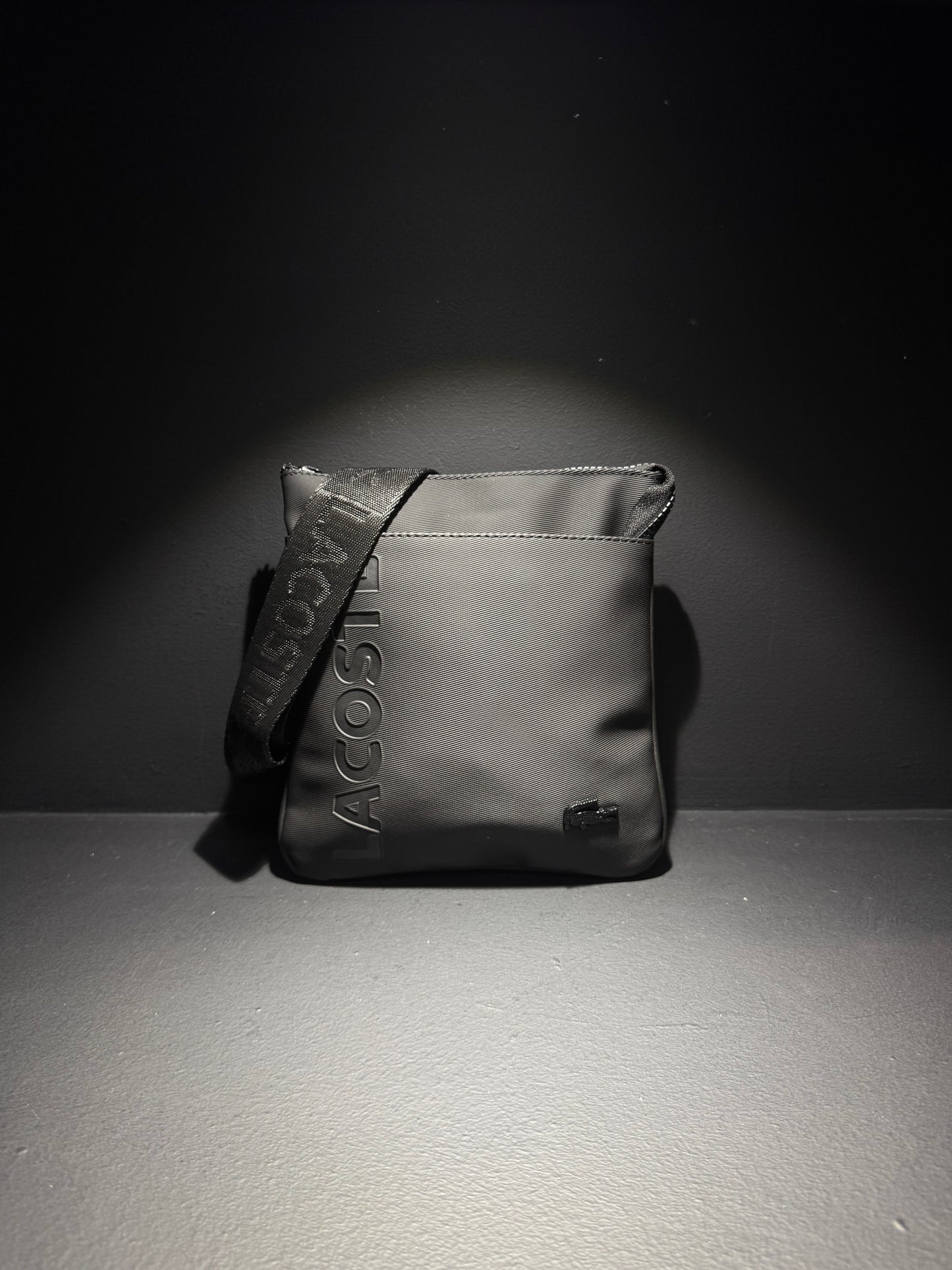 Lacoste Leather Bag Black / Τσαντάκι Μαύρο