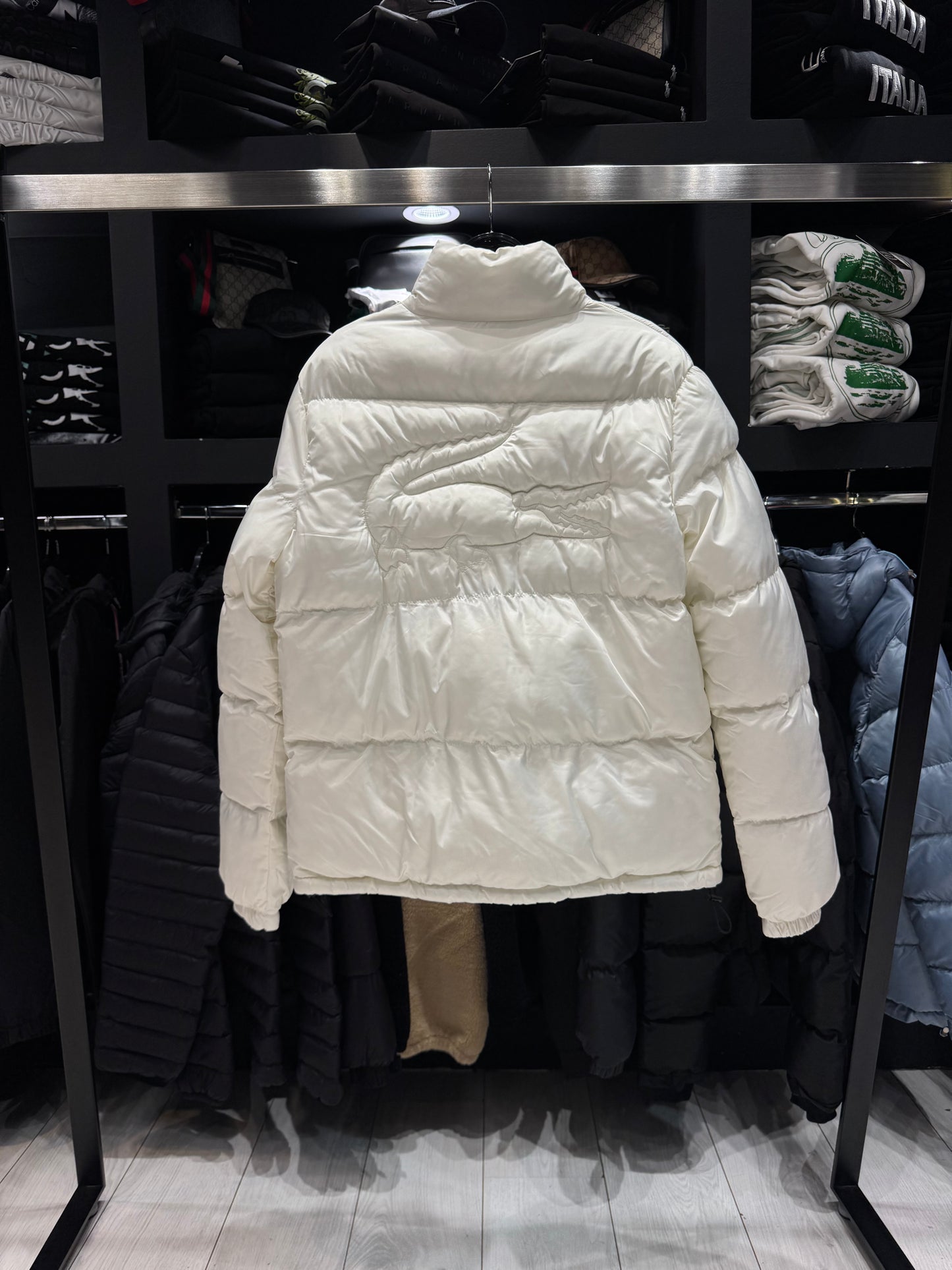 Lacoste Puffer Jacket Exclusive Edition White / Μπουφάν Λευκό