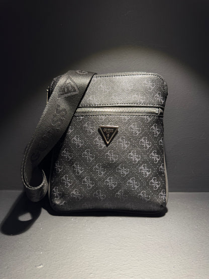 Guess 4G Messenger Bag Black x Grey Τσαντάκι Μαύρο x Γκρι