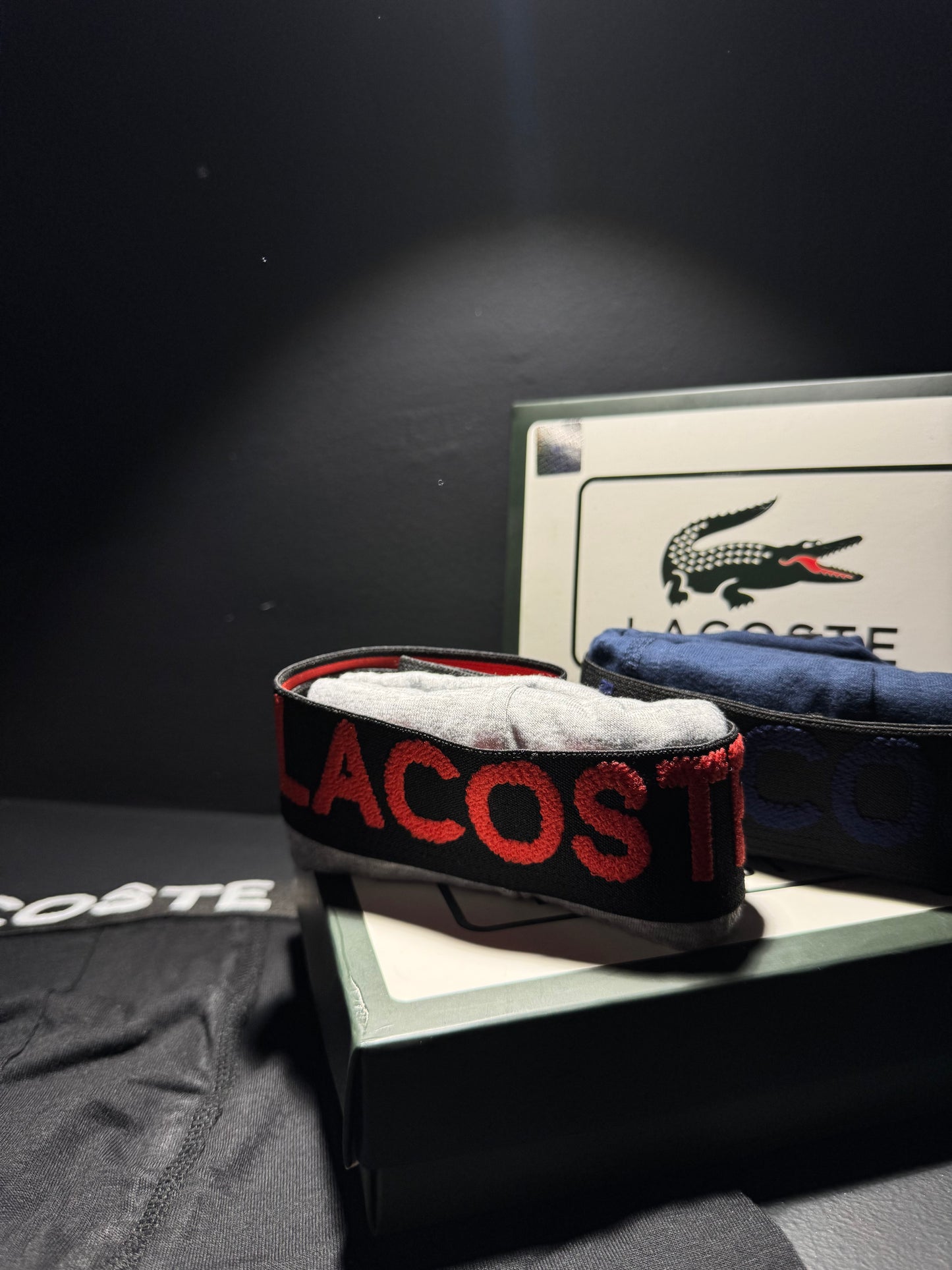 LACOSTE Underwear Black x Grey x Navy Blue / Εσώρουχα Πακέτο 3 Τεμάχια