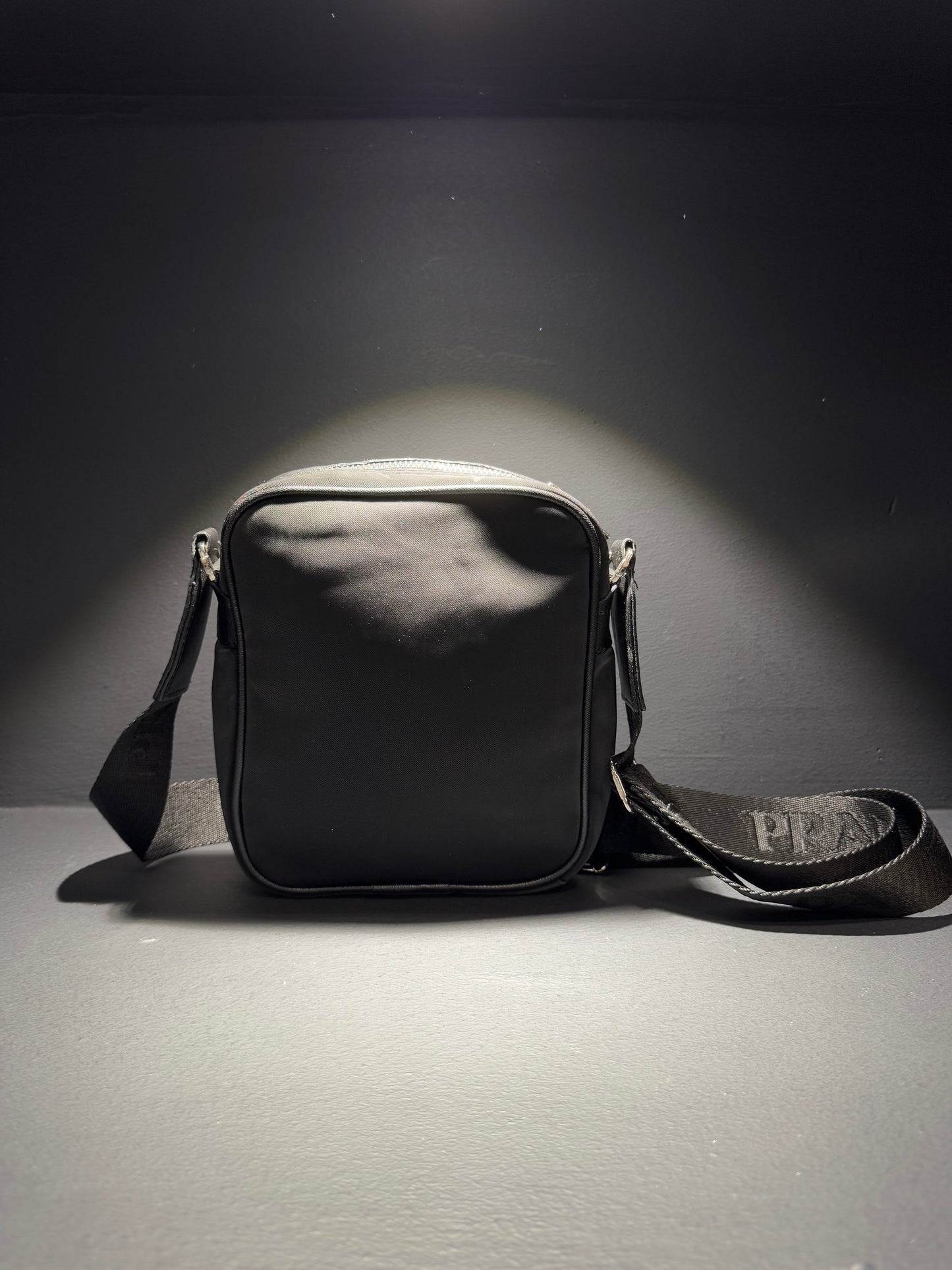 Prada Double Messenger Bag  Re-Nylon Leather Black Τσαντάκι Μαύρο