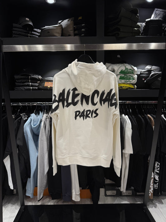 Balenciaga Paris Hoodie White / Φούτερ Λευκό